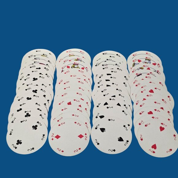 Authentic Fossil 2003 Collectible Round Playing Cards Complete w Tin NO JOKERS - Picture 2 of 9